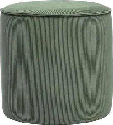 Produktbild von Miliboo - Runder Samtpouf in Khakigrün, gerippt, D40 cm PAUL