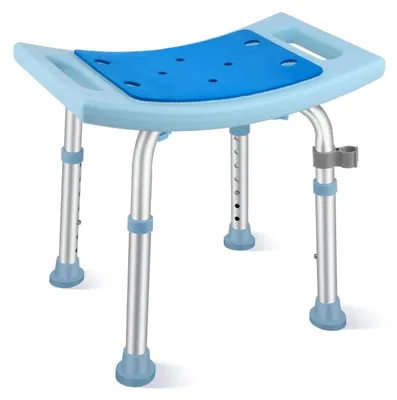 Immagine prodotto di Sedia da doccia regolabile in altezza, da 34 a 50 cm, in alluminio, con portata massima di 150 kg e superficie antiscivolo