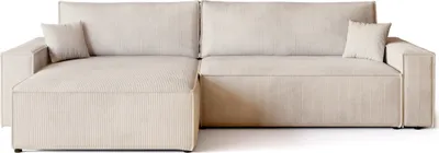 Produktbild von BroMARKT Ecksofa ADI XL Schlaffunktion Bettkasten L-Form 125x230 cm Vanille