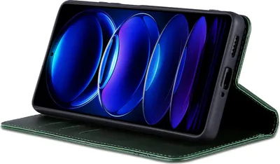 Produktbild von Leder Hülle für Samsung Galaxy A26, Klapphüllen Brieftasche Magnetverschluss Ständer Schutzhülle Grün