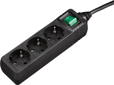 Produktbild von Hama 00121906, 3 AC-Ausgänge, 230 V, 16 A, 3500 W, Schwarz, Kunststoff