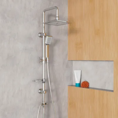 Produktbild von EISL Duschset EASY COOL, Duschsäule mit Regendusche und Handbrause, Duschköpfe & -brausen, Duschsystem ideal zum Nachrüsten