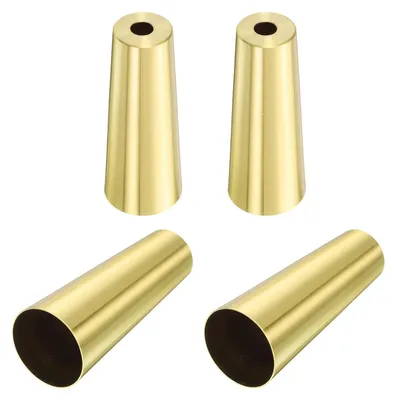 Zdjęcie produktu dla 4 sztuki metalowych nakładek na nóżki mebli, 3,8 x 10 cm, stożkowe, złote końcówki na nóżki stołu