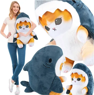 Image de Peluche 55 cm - Chat en costume de requin