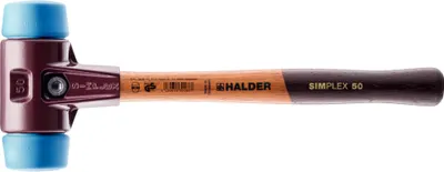 Produktbild von HALDER SIMPLEX TPE Weichhammer mit Tempergussgehäuse und Holzstiel - D=50 mm - 3001.050