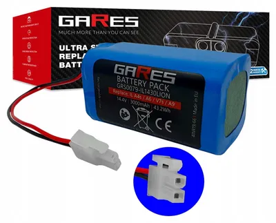 Obrázek produktu pro Gares Náhradní baterie pro ILIFE A4s A6 V7s A8 A9s V7 V7s Pro | 14,4V 3,0 Ah Li-Ion | Vysokovýkonná baterie pro robotický vysavač | Kompatibilní s ILIFE A4s A6 V7s A8 A9s V7 V7s Pro | Prémiová kvalita