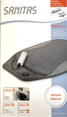Produktbild von Sanitas SHK 42 To Go Heizkissen Mobil Outdoor Waschbar Powerbank 49 x 33 cm