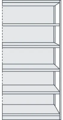 Produktbild von Büroregal Progress 500 Anbauregal BxTxH 75x40x190cm 6 Böden mit Rückwand lichtgrau