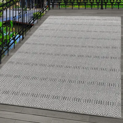 Produktbild von Koberceprodej24 Venkovní koberec odolný proti povětrnostním vlivům Vnitřní a venkovní moderní design Koberec do kuchyně Balkon Terasy Plochá vazba odolná proti povětrnostním vlivům Velikost 240x340 cm