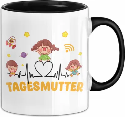 Produktbild von Tagesmutter Geschenk Tasse Beste Tagesmutter Abschied Kaffee-Becher (Schwarz)