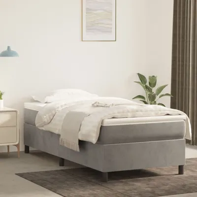 Produktbild von The Living Store Boxspringbett Hellgrau 80x200 cm Samt
