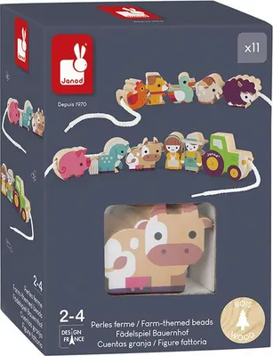 Image de Janod Jeu de perles à enfiler Cour de ferme