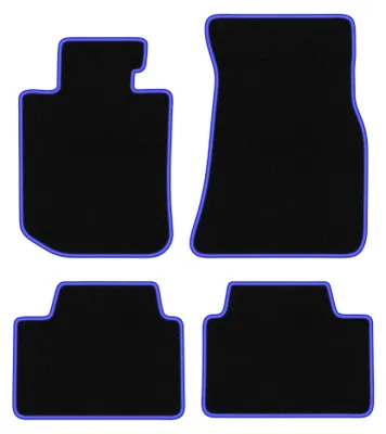 Image de Tapis de sol en moquette pour BMW 3 G20 2018- (berline) – jeu 4 pièces, noir/bleu, sur mesure – Wielganizator CARLUX