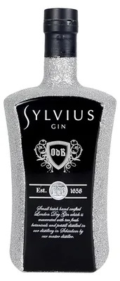 Produktbild von Sylvius Dutch Gin 0,7l 700ml (45% Vol) - Bling Bling Glitzer Glitzerflasche Flaschenveredelung für besondere Anlässe - Silber -[Enthält Sulfite]