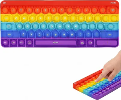Productafbeelding van Pop It touchscreen-toetsenbord - Regenboog - Anti-stress object van zachte siliconen
