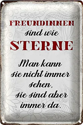 Produktbild von Blechschild Spruch 20x30cm Freundinnen sind wie Sterne