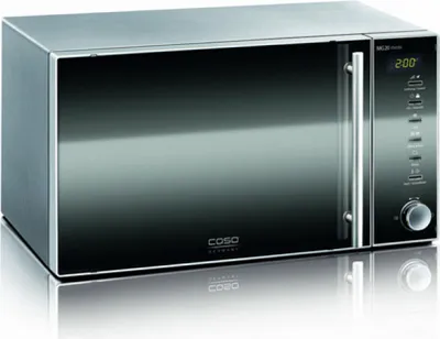 A studio shot of a microwave oven.