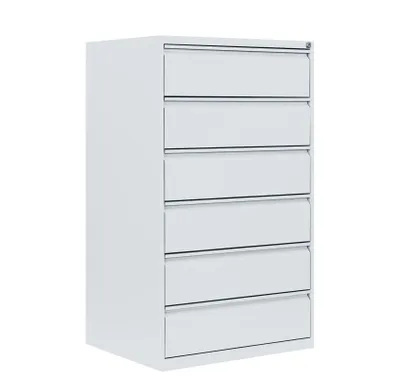 Produktbild von Karteischrank Karteikartenschrank DIN A5 quer dreibahnig 6Schubladen Weiß 565637