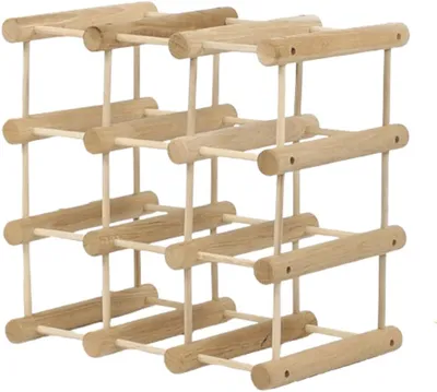 Produktbild von MODO24 Weinregal Modular, 12 Flaschen, 1 Modul, Flaschenregal, Weinständer, Eiche Massivholz, Modul 36x36x24 cm, Natur Unbehandelt, RW7