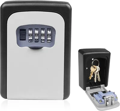 Produktbild von Schlüsselkasten, 4-stelliger Code, wasserdicht, rostfrei, für Zuhause