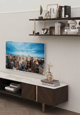 Produktbild von Moderne Wohnwand Wohnzimmer Regal Schrank Wohnwände TV-Ständern Braun