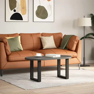 Image de vidaXL Pieds de table basse en U 2 pcs. noir 38x(42-43) cm acier