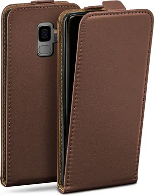 Produktbild von moex® Flip Case kompatibel mit Samsung Galaxy S9 - Hülle mit 360 Grad Schutz, Dunkelbraun