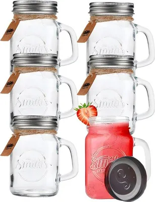 Produktbild von Famanu Trinkgläser mit Deckel und Strohhalm - 120ml, Set von 6