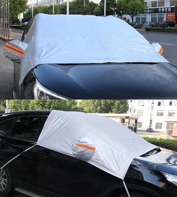 Produktbild von Frontscheibenabdeckung Auto Faltbare Windschutzscheibenabdeckung mit Seitenspiegelschutz Abdeckung Frontscheibe Auto Staub/Sonne/UV/Frost, 230x140cm