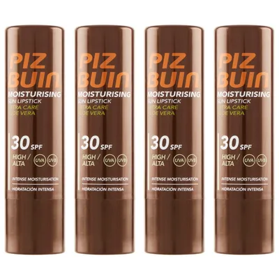 Produktbild von Piz Buin Feuchtigkeitsspendender Lippenbalsam SPF30 x4pcs