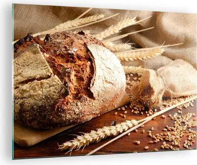 Produktbild von Bilder auf glas - Brot Bäckerei Lebensmittel Roggen - 70x50cm - Glasbilder - Wandbilder - Kunstdruck - zum Aufhängen bereit - Wanddekoration aus Glas - Glas Bilder - Wandbild auf Glas - GAA70x50-2246