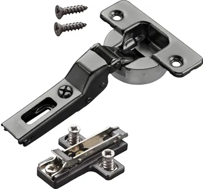 Produktbild von 2 x Salice Topfband Serie 700 Titanium anthrazit mit Dämpfungssystem im Topf 110° T48 Mittelanschlag inkl. Kreuz-Montageplatte Höhe 6 mm mit Exzenterverstellung Möbelscharnier von SOTECH