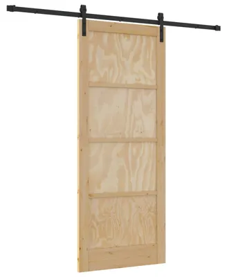 Produktbild von vidaXL Schiebetür Natur 86 x 211 cm Massives Kiefernholz