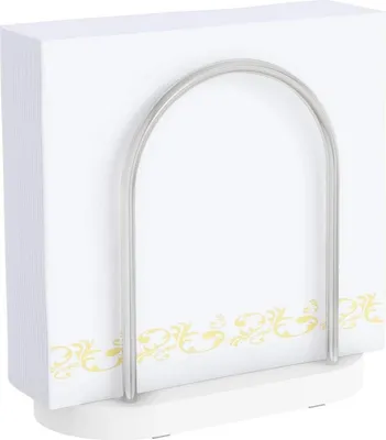 Produktbild von Serviettenhalter Weiß Metall Holzsockel 14cm - STWWO