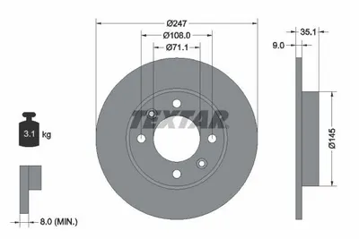 Zdjęcie produktu dla Tarcza Hamulcowa Citroen Tył C3/Xsar
