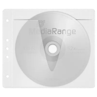 Image de MediaRange Pochettes en non-tissé pour 2 Disc blanc pack de 50
