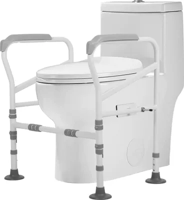 Produktbild von Höhenverstellbares Toilettenstützgestell - Sicherheitsrahmen für Toiletten zur Unterstützung für Senioren, Menschen mit Behinderungen und schwangere Frauen