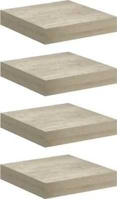 Zdjęcie produktu dla Półki Ścienne, 4 Szt., Kolor Dębowy, 23 X 23,5 X 3,8 Cm, Mdf Lumarko!