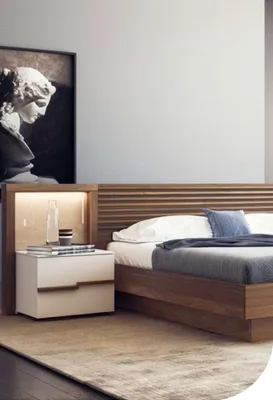 Obrázek produktu pro Noční stolek z přírodního ořechu Noční stolky do ložnice