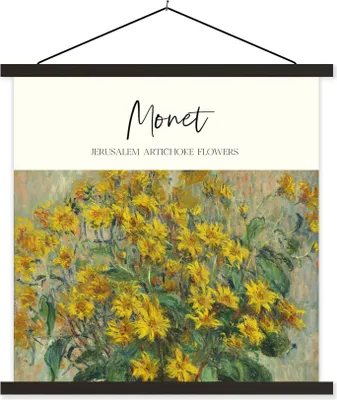 Produktbild von MuchoWow® Textilposter Gemälde - Topinamburblüten - Monet 40x40 cm mit schwarzem Rahmen - Fotos