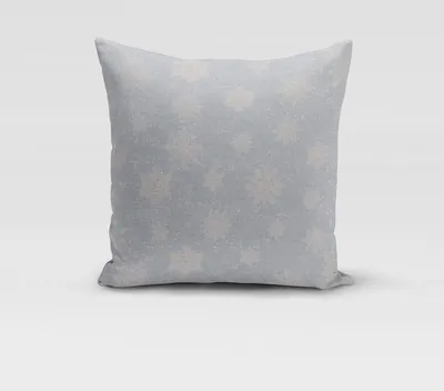 Produktbild von SCHÖNER LEBEN. Kissenhülle Eiskristalle hellblau silber beige Größe 40x40cm (HxB) 40x40cm (HxB) Größe