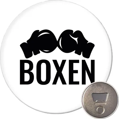 Produktbild von Huuraa Magnet Boxen Boxhandschuhe 59mm Kühlschrankmagnet rund Flaschenöffner Geschenkidee