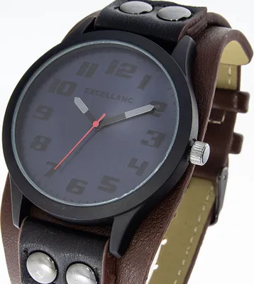 Produktbild von Excellanc Herrenuhr schwarz braun blau
