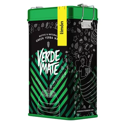 Produktbild von Verde Mate - Mate Tee in Dose Limon 500g - Dicke Blätter 5 mm Luftgetrocknet - Mit Zitronenschale, Zitronengras - Erfrischend - Yerba Mate Brasilien