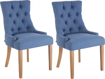 Produktbild von 2er Set Esszimmerstuhl HLO-CP24 Stoff antik-hell  blau