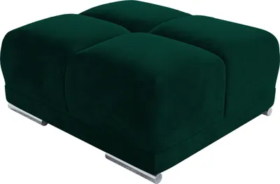 Produktbild von BroMARKT Samt Pouffe NUBES Sitzhocker Chromfüße 92x107x45cm Grün