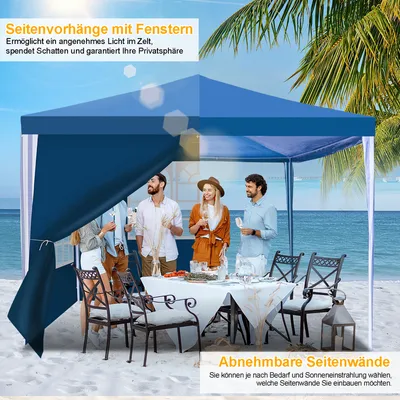 Produktbild von 3x3m /3x6m Pavillon mit Seitenwänden, wasserdicht,UV-Schutz Gartenzelt Partyzelt, Gartenpavillon