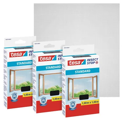 Image de tesa Insect Stop, moustiquaire adhésive - 3 pièces, 100 cm x 100 cm - Anthracite