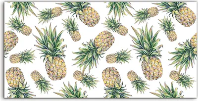 Produktbild von Coloray Spritzschutz aus Glas 120x60  Wandkunst Küchenrückwand Deko Ananas Aquarell abstrakte Malerei