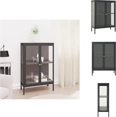 Immagine prodotto di vidaXL Credenza antracite 75x35x105 cm acciaio e vetro - Credenze